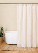 Linen shower curtain in Beige