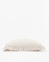 Beige Linen Sham With Frindges