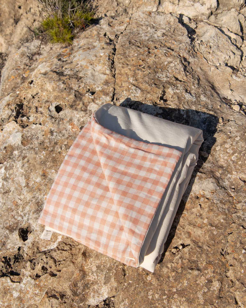 Double side linen outdoor blanket in gingham